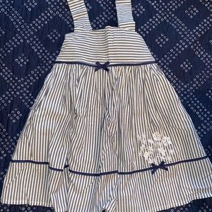 Blue stripe toddler girl dress